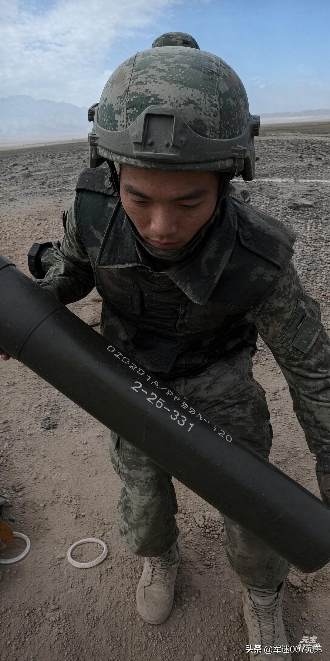 中国青年报画面：解放军步兵连正在组织9人步兵班的重火器，国产PF98A式120毫