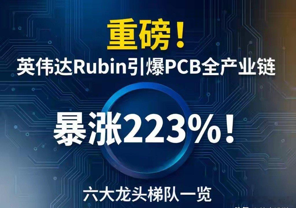 重磅！暴涨233%！英伟达Rubin引爆PCB全产业链，六大龙头梯队一览大摩拆了
