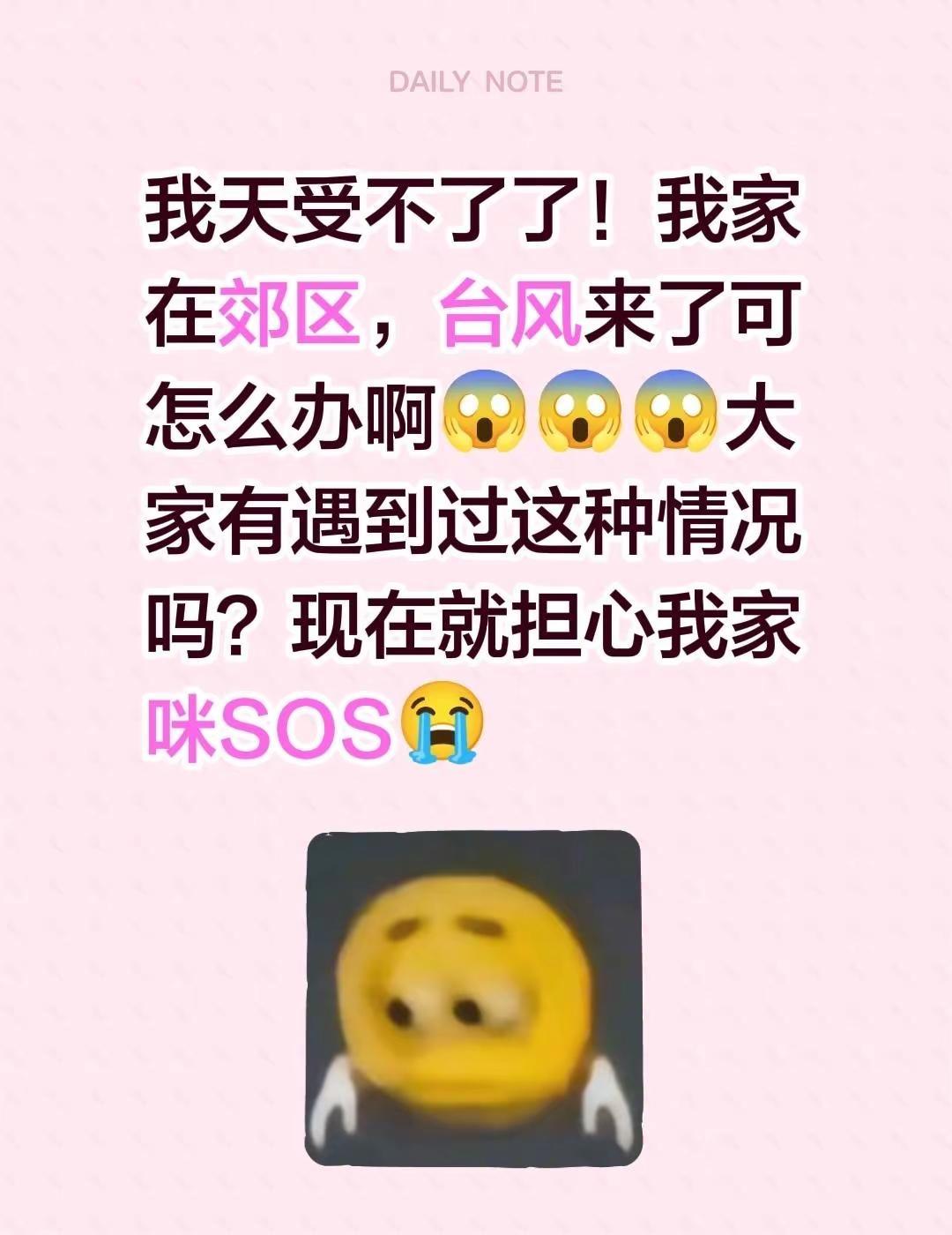 我天受不了了！我家在郊区，台风来了可怎么办啊😱😱😱大家有遇到过这种情况吗？