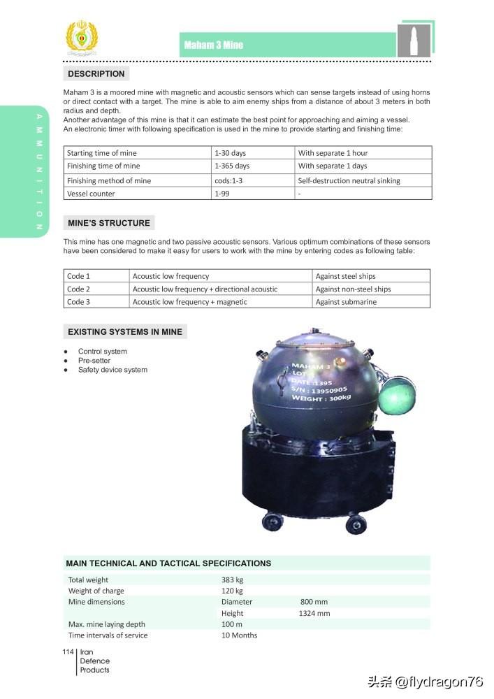 🇮🇷据CBS报道，伊朗已在霍尔木兹海峡布设了多枚“Maham-3”型和“Ma