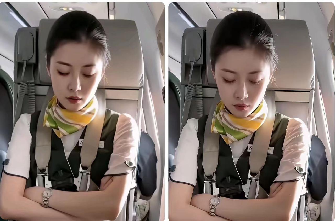 空姐睡觉也这么美？这颜值是真实存在的吗？