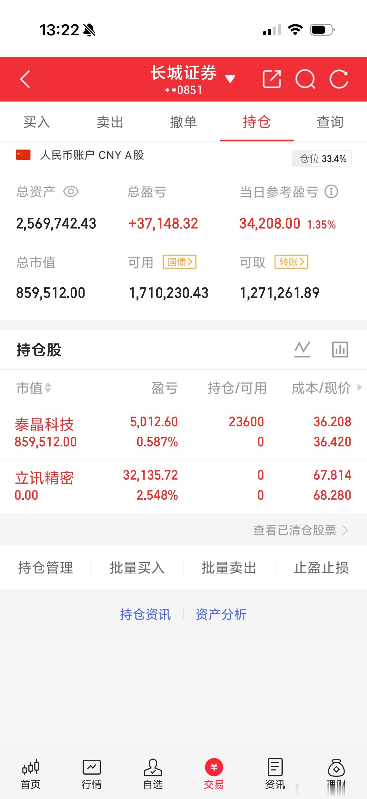 最近操作：奥瑞德、巨力锁具、天齐锂业、立讯精密、泰晶科技持续深耕主线，稳稳把握节