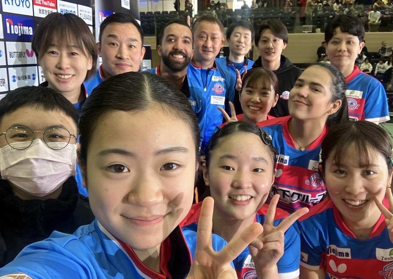 张本美和从重庆回来后，接着就打了T联赛，这姑娘的体力是真棒！

这次她又为俱乐部