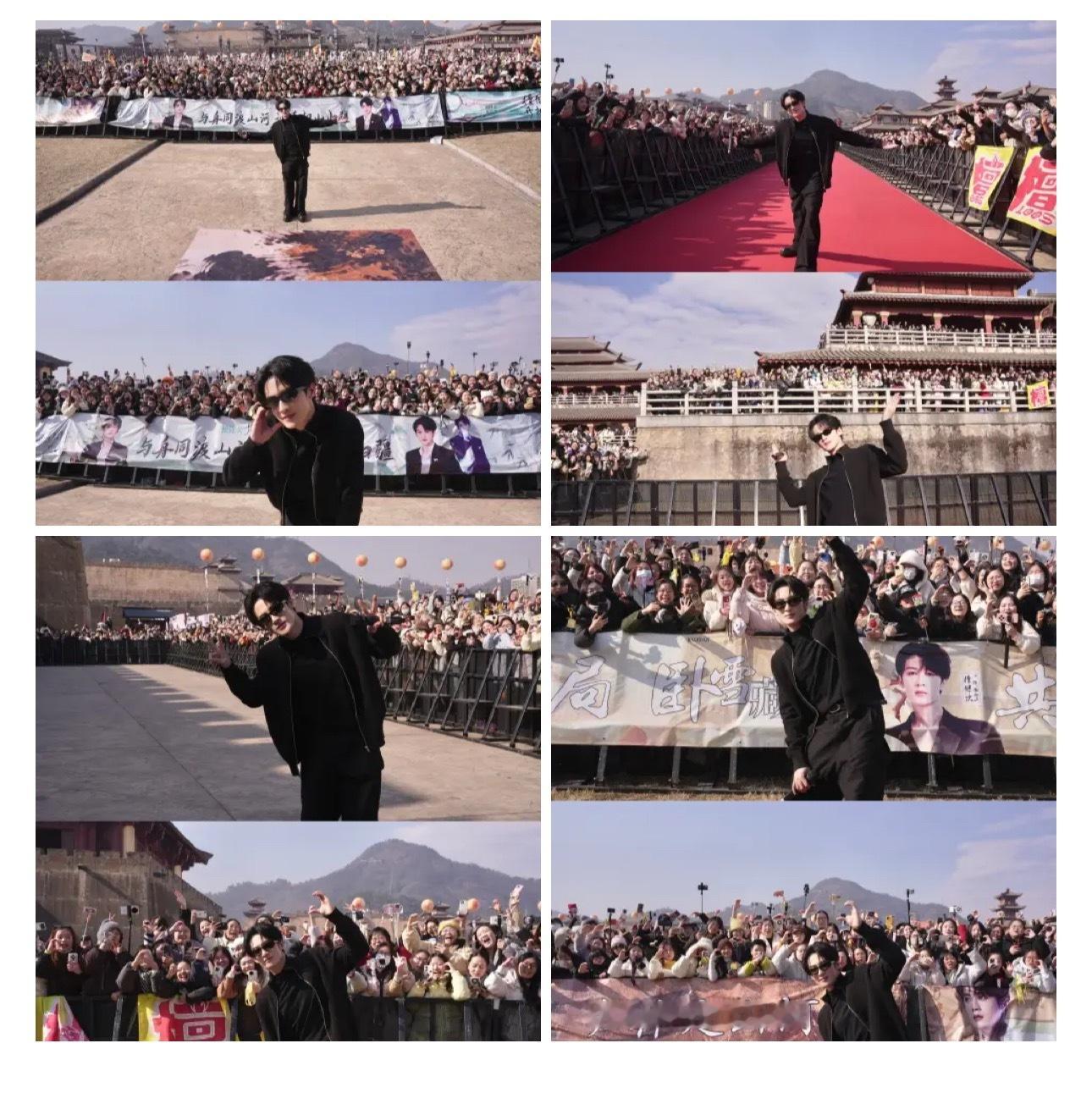 老公合影的时候把每个角度的粉丝都照顾到了🥹 