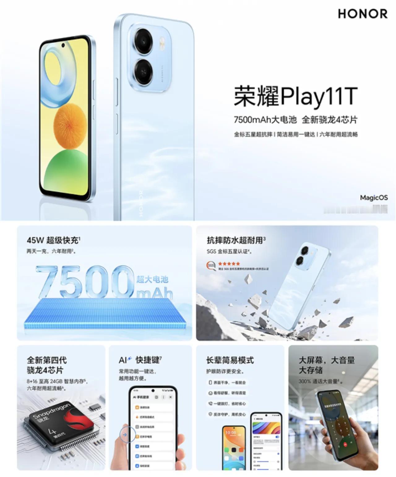 炸裂了！荣耀Play11T这配置太意外了，直接搭配7500mAh超大电池，日常轻