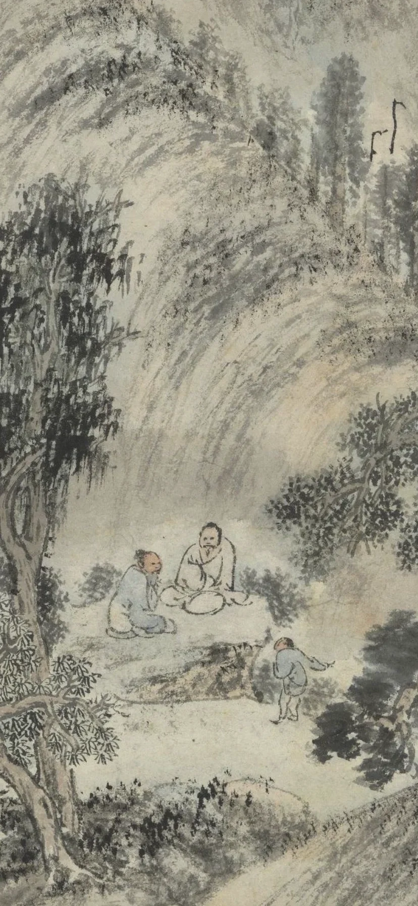 明  周龙  千里江程图  中的小人儿
