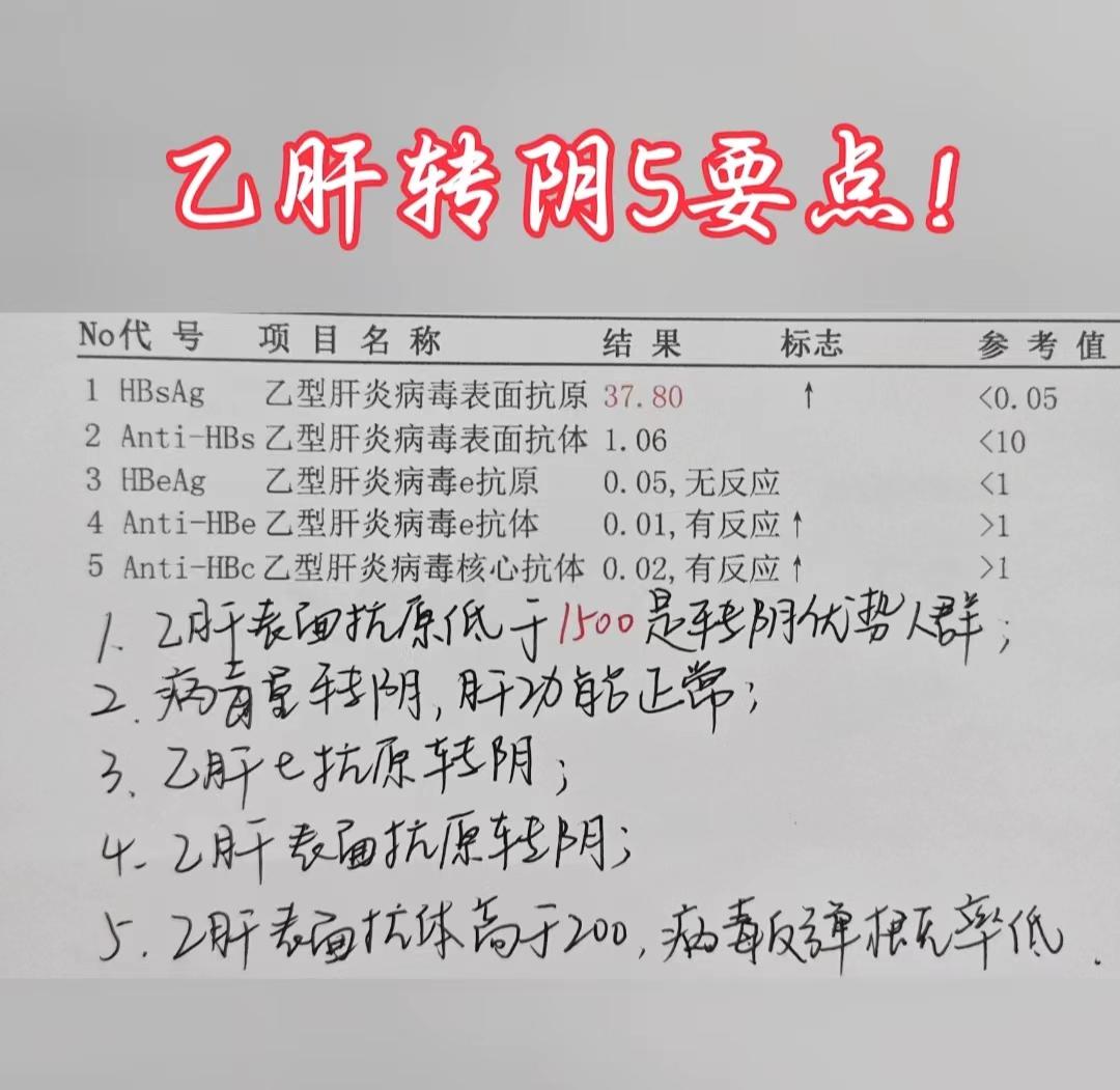 乙肝转阴5要点！。