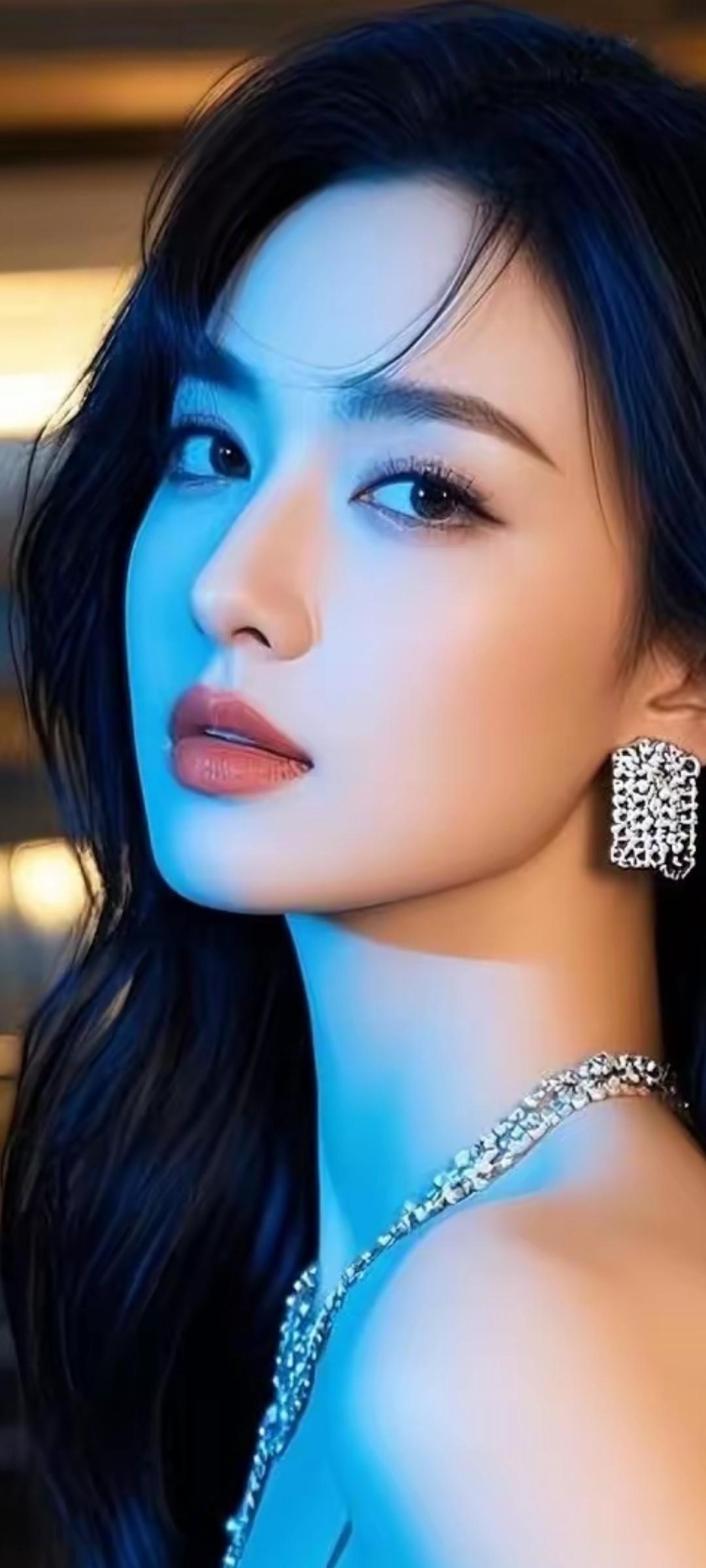 ✨蓝光下的绝美少女✨