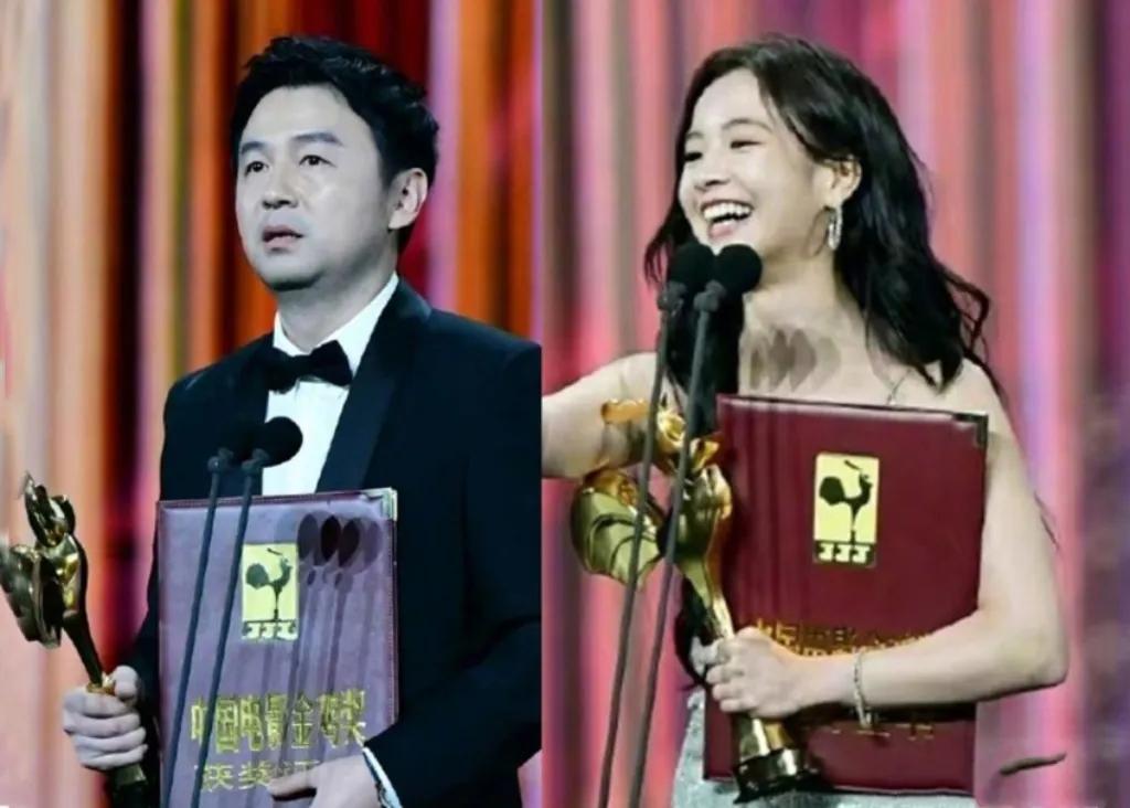 雷佳音凭《第二十条》获金鸡奖影帝，感谢张艺谋导演。李庚希凭《我们一起摇太阳》摘得