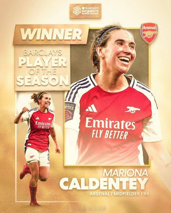 2024-25赛季最佳球员获奖者...马里奥娜·卡尔登泰英超联赛 阿森纳著名教授