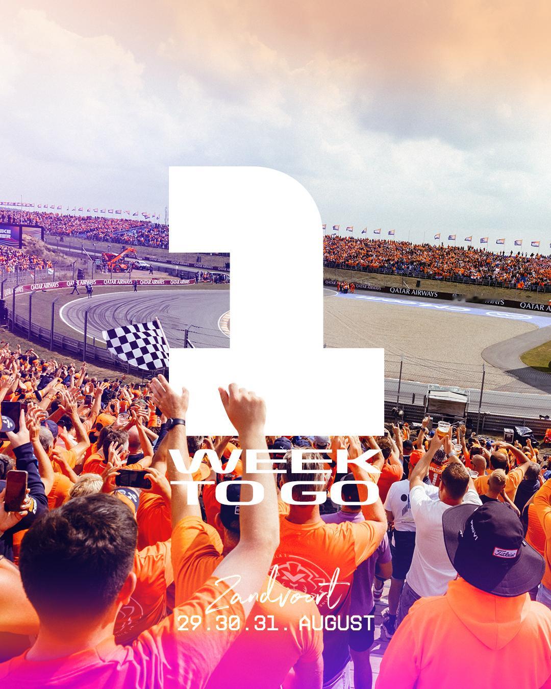还有一周，F1就要回来了⏳F1 2025F1荷兰大奖赛 ​​​