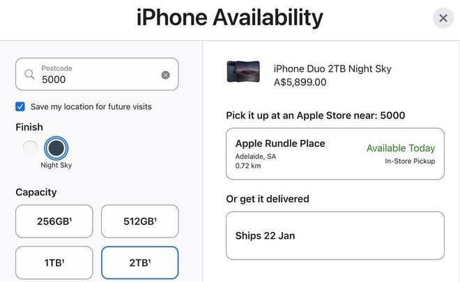 苹果首款折叠iPhone Duo开放到店自提预约服务IT之家 10 月 24 日