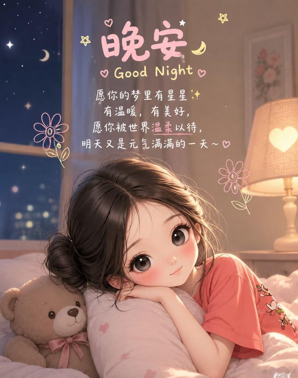 晚安[超话] 好好生活，努力提升自己，好运一定会和你撞个满怀。晚安🌙 ​​​
