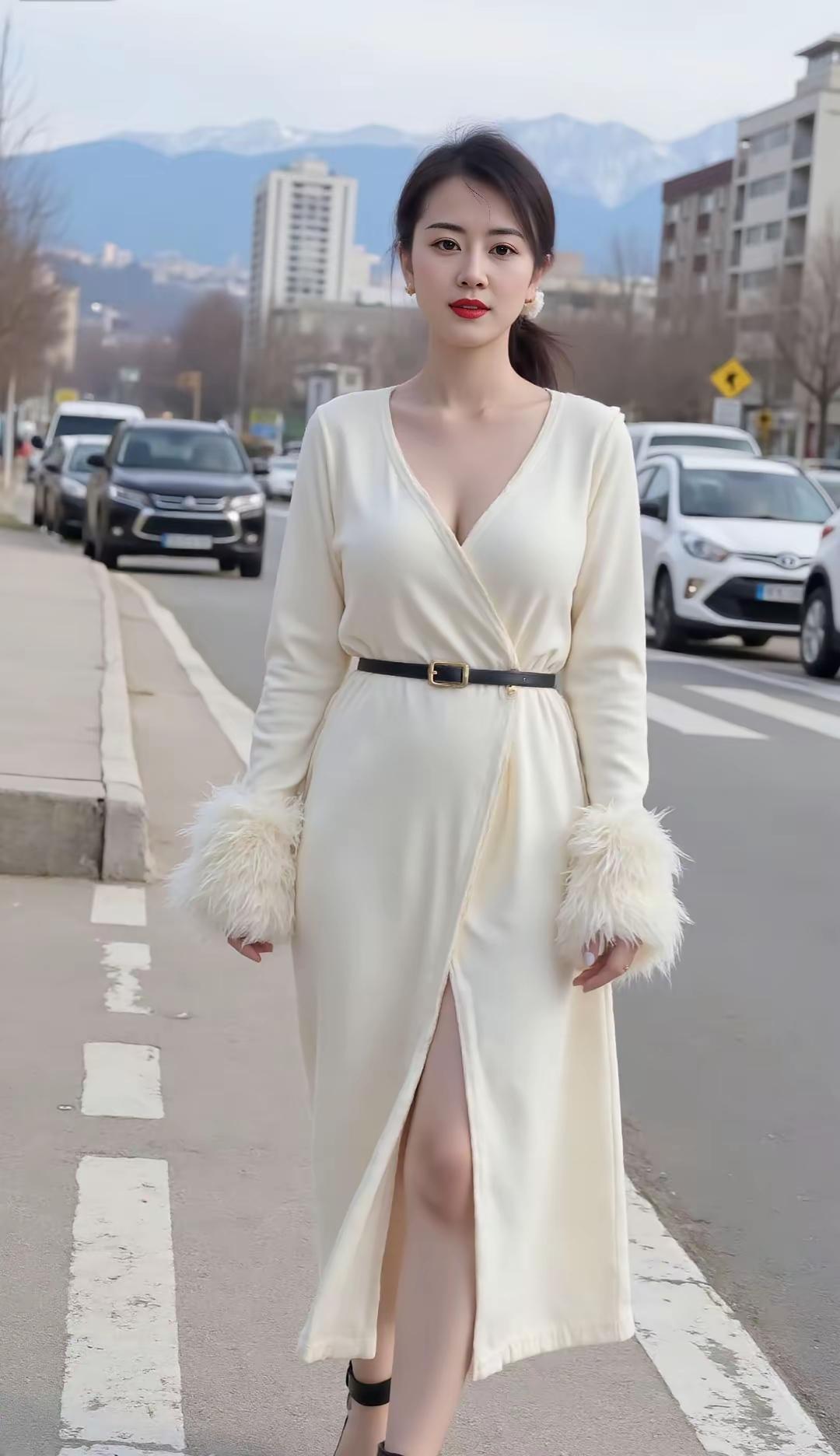 雪衣飘飘，风姿绰约。