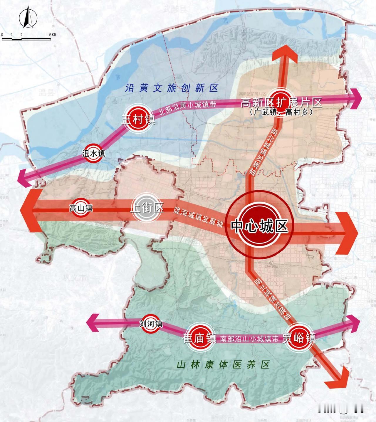 郑西新蓝图批了，构建“一核两轴、两区两带”的市域国土空间开发格局。
其中“一核”