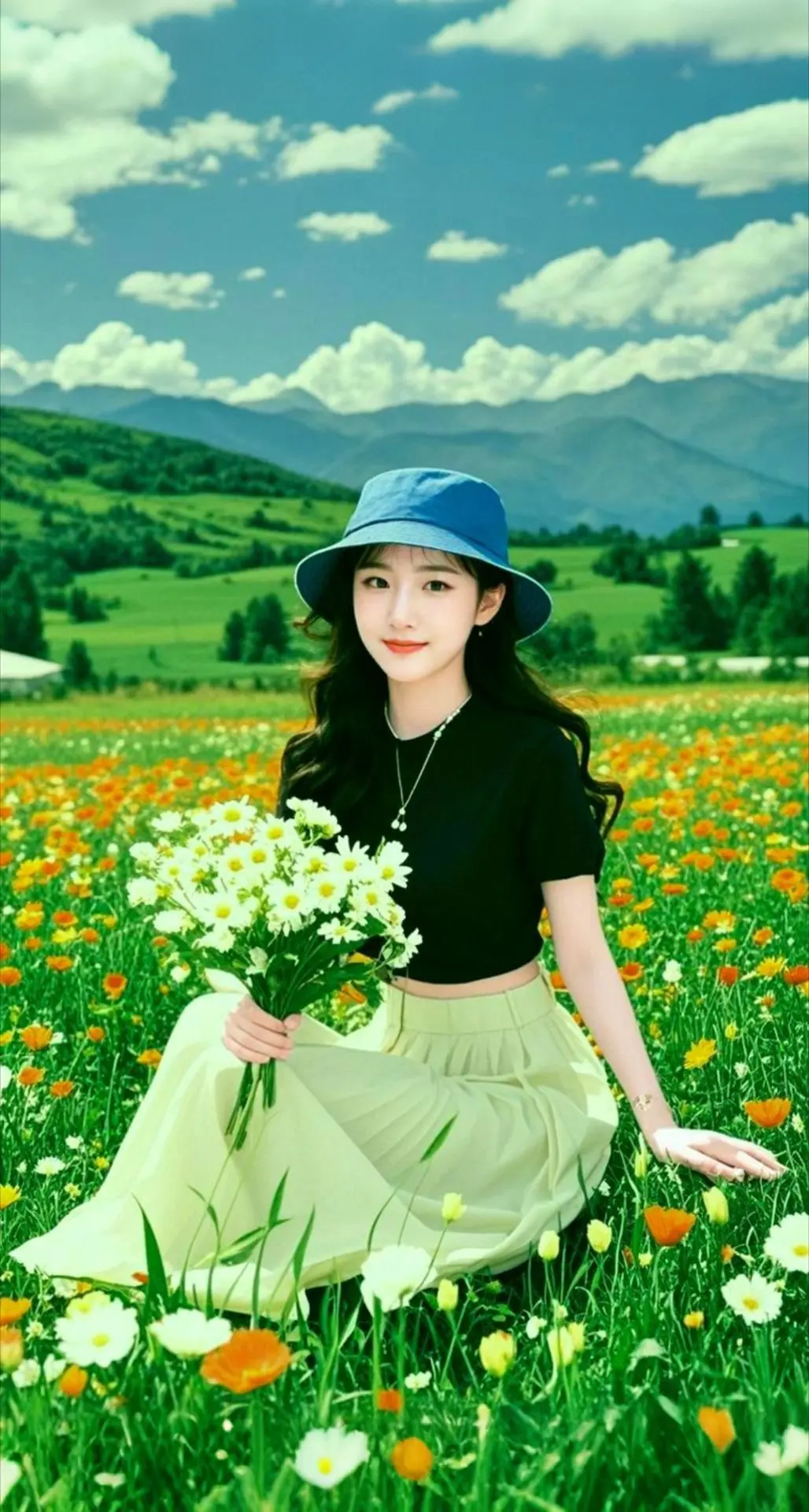 AI扩图 AI花海逸梦