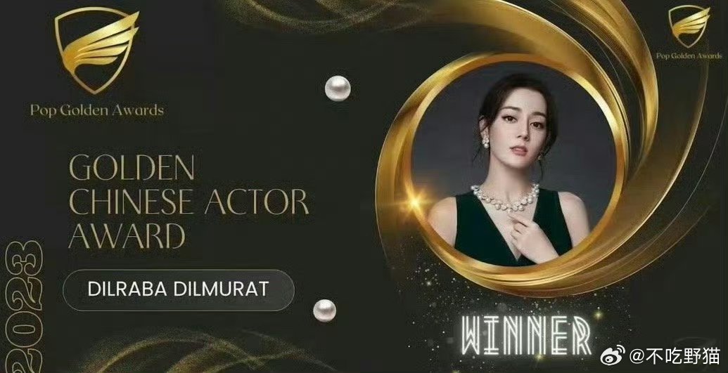 90🌸迪丽热巴获得Pop Golden Awards「最佳影视剧演员（国际组）