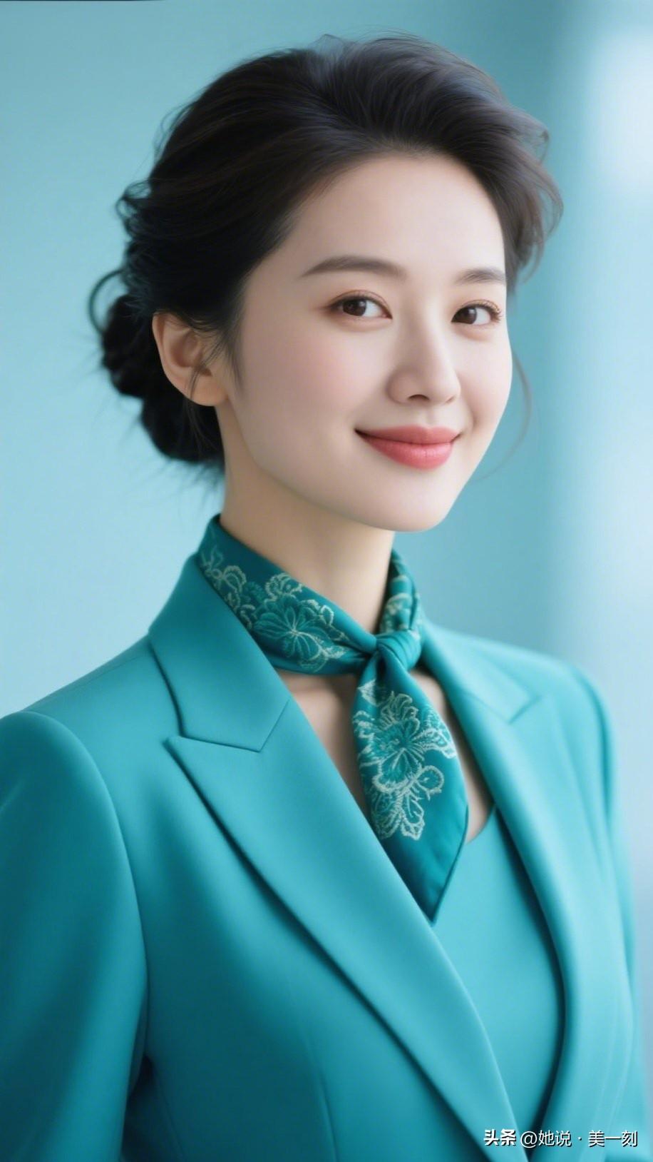 优雅蓝调职场穿搭，自信微笑，元气满满！如何穿搭才能展现气质和高贵?