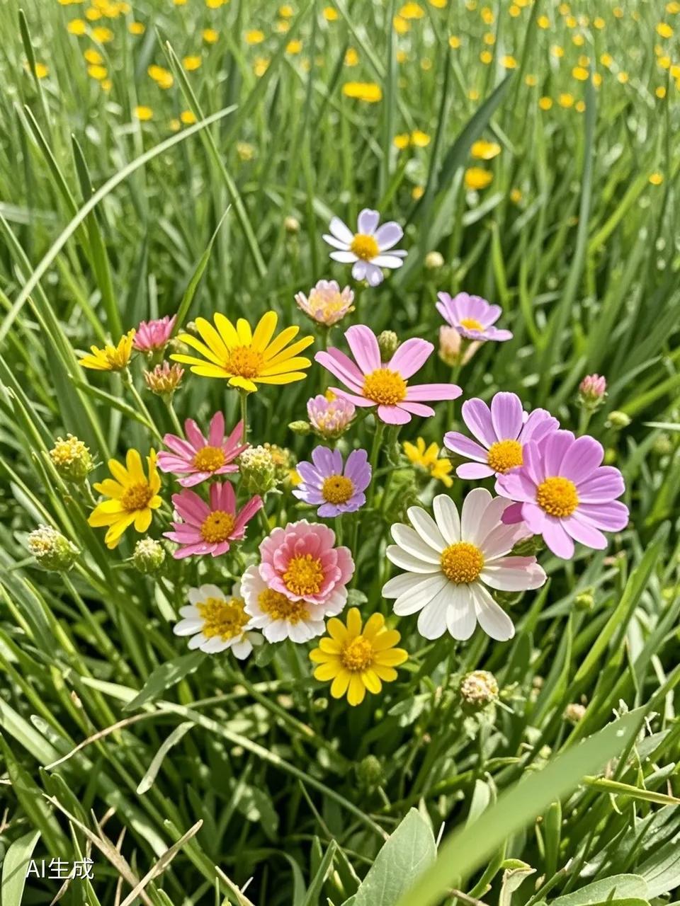 出上：春随芳草年年绿，
对下：署伴野花夏夏红。