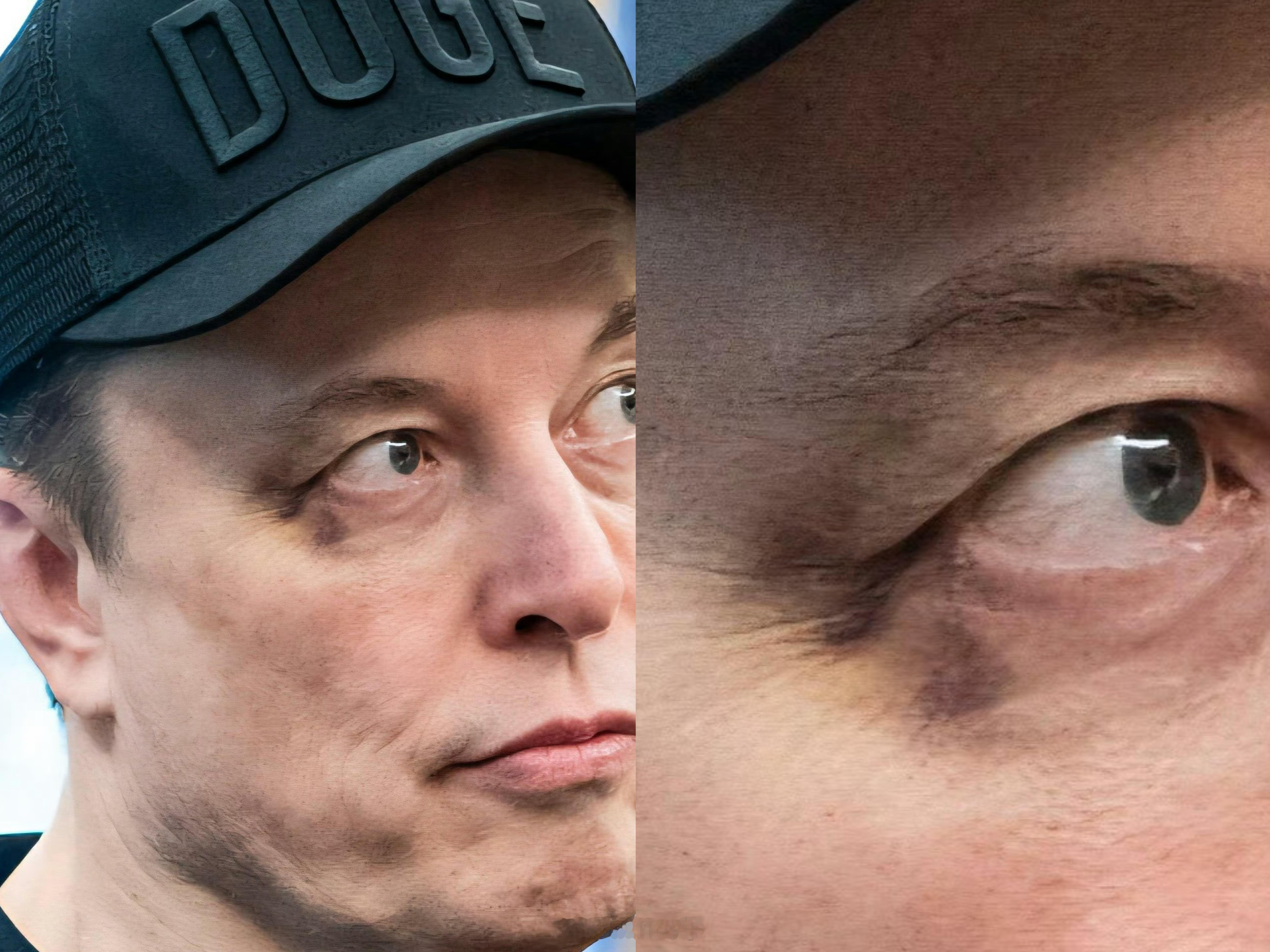 老马被老特一拳干到了太阳穴，不过以后对外说我和美国总统干过架也是够唬人的特朗普与