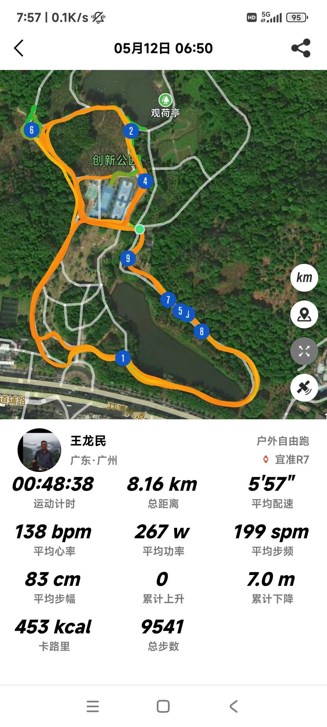 周末银川比赛前，继续减量间隙跑，今天早上完成8公里，配速557，平均心率138，