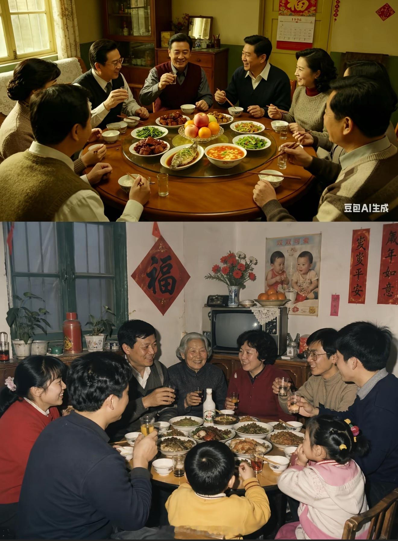 AI生成的年夜饭图片上豆包 下ChatGPT差距居然这么大吗