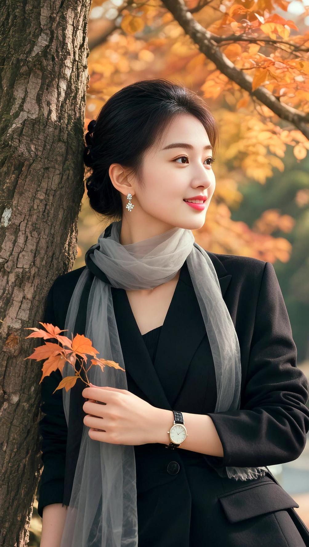 AI秋景侧影照 抖音ai创作