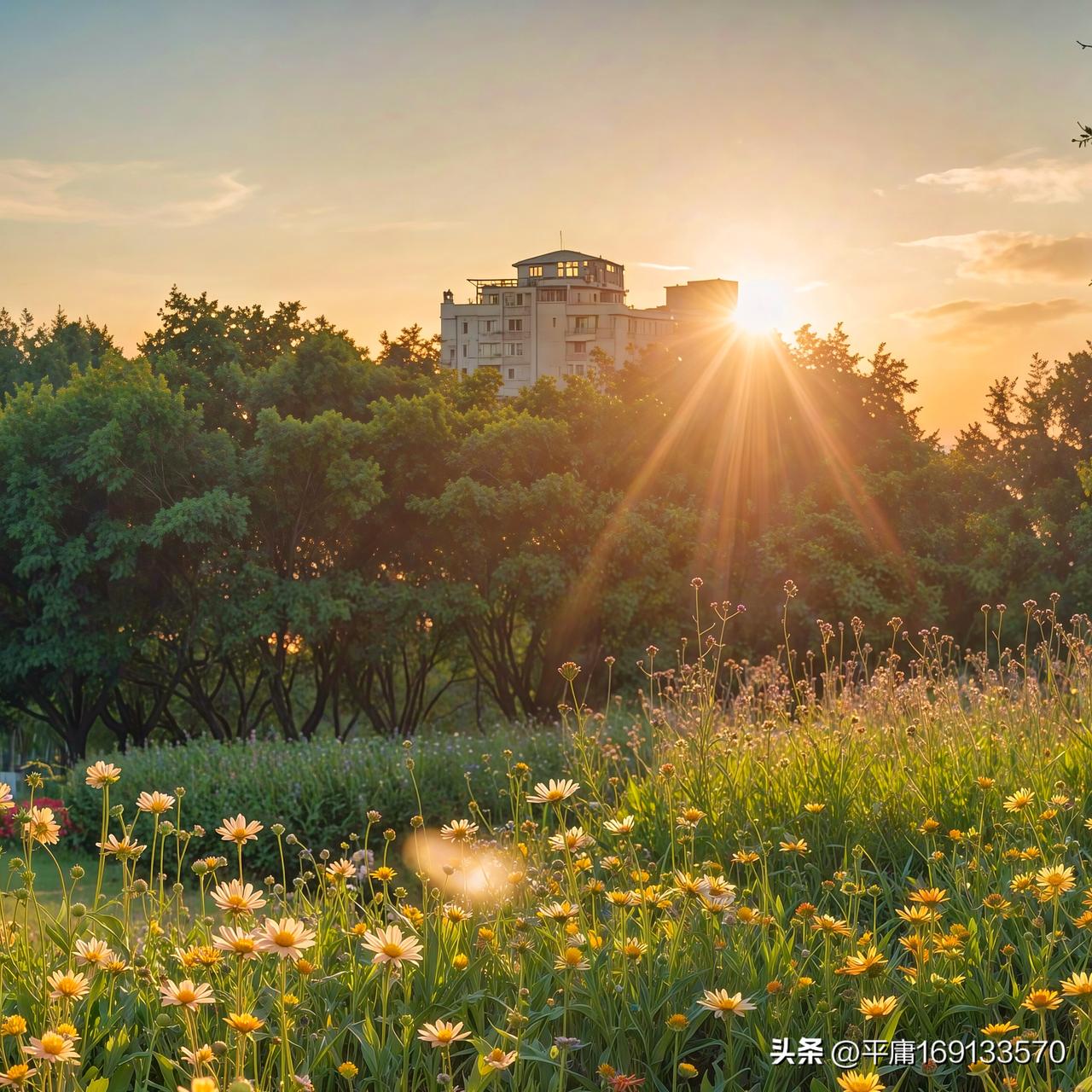 夕阳下的花海，那景象简直绝了。之前我去一个薰衣草花海，傍晚时分，夕阳的余晖洒下来