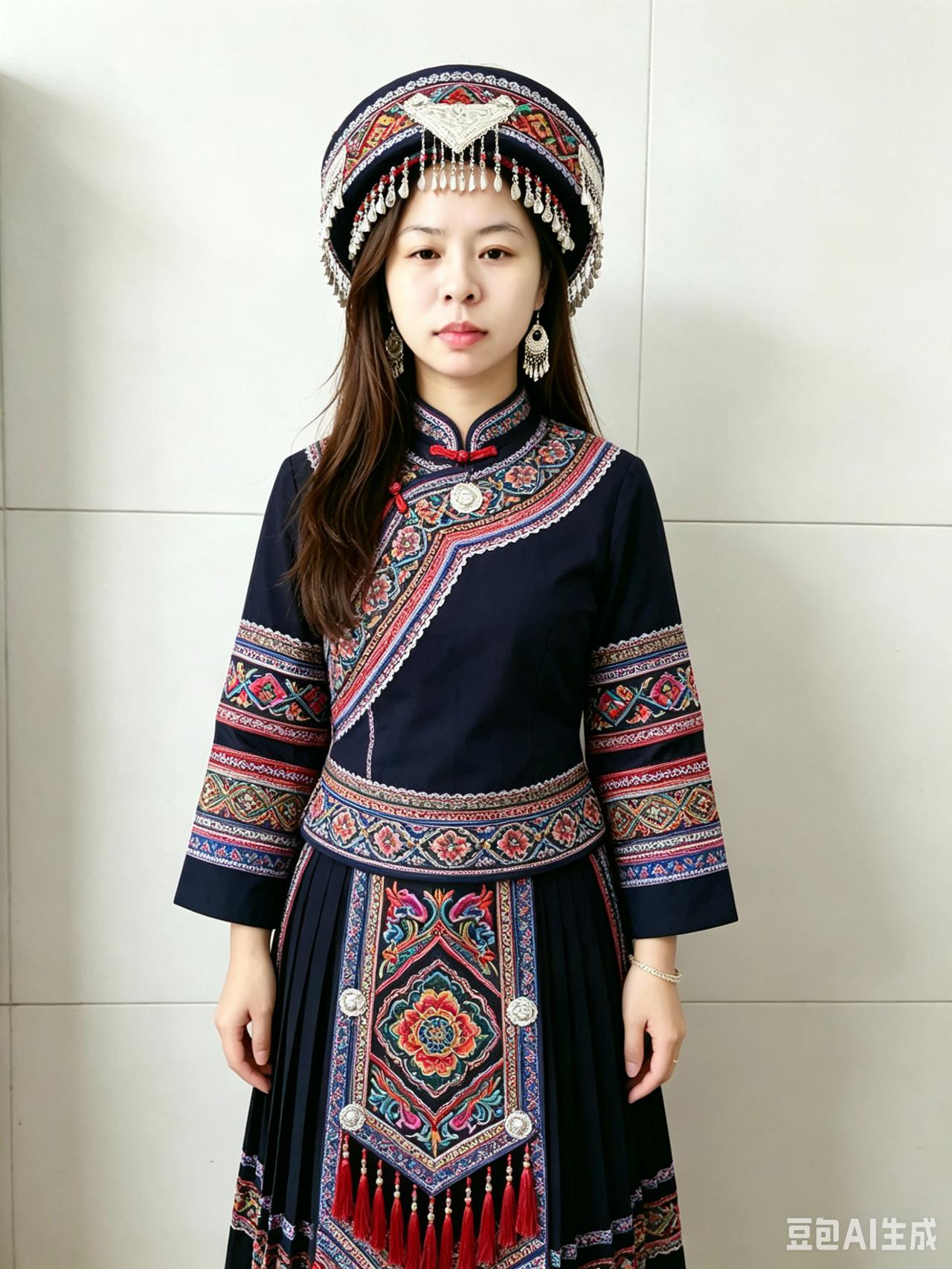 民族风情的美丽姑娘，传统服饰尽显风采！