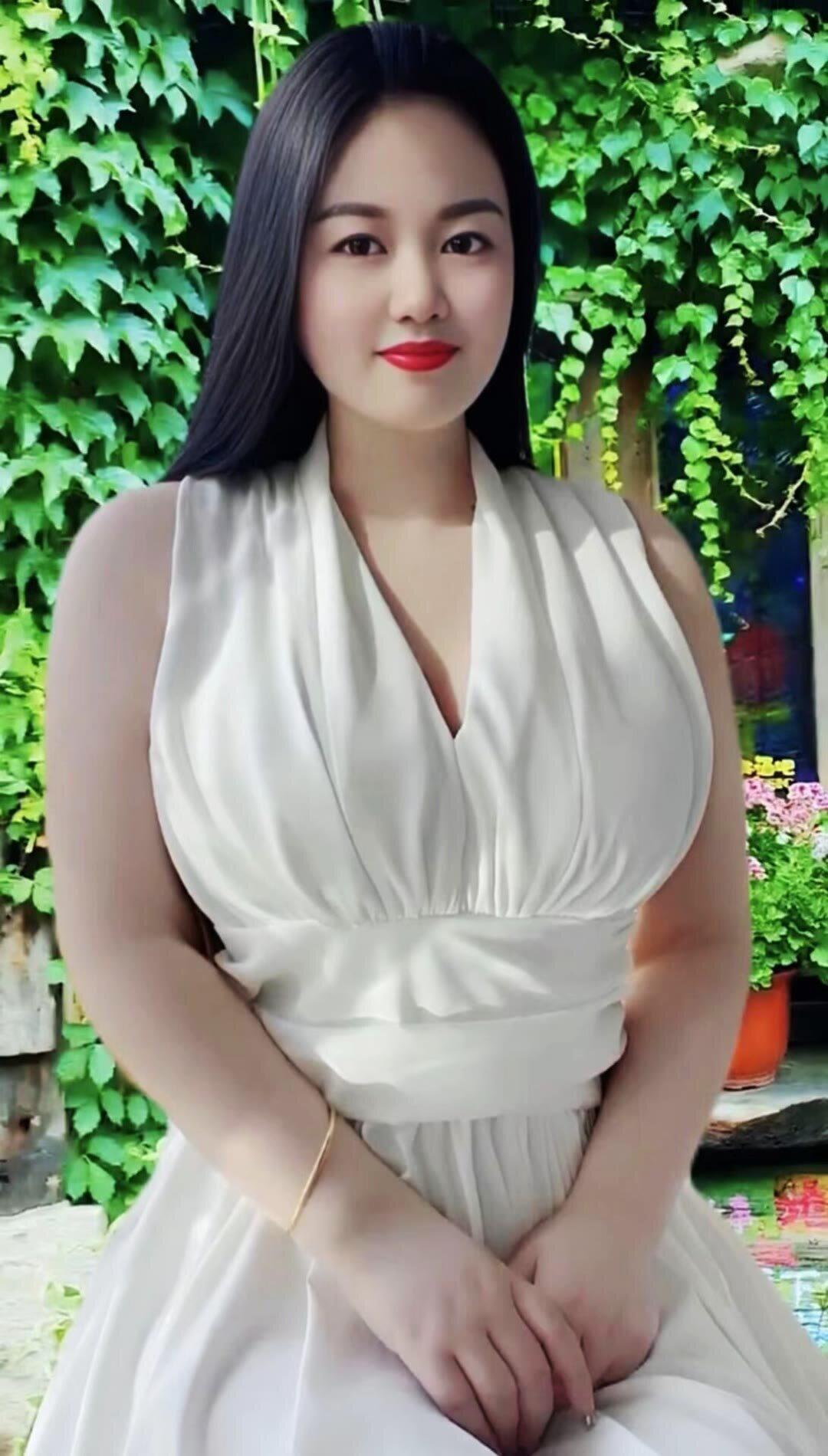 优雅白裙，绿意盎然，静谧时光