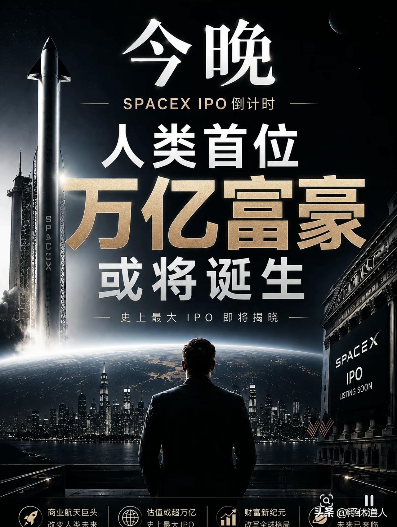 新思维：人类首位万亿富豪，美国黄昏的造神闹剧

当下互联网热议SpaceX上市、