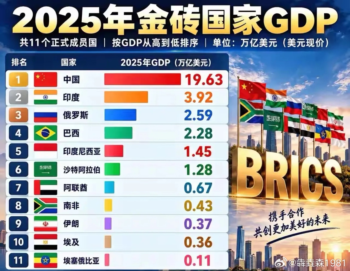 2025年金砖国家GDP ​​​