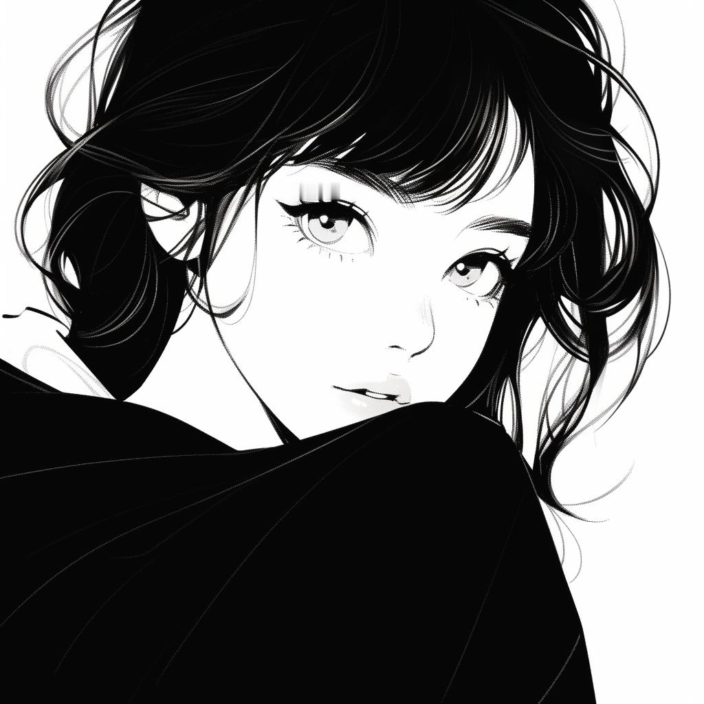 动漫头像 黑白漫头. 