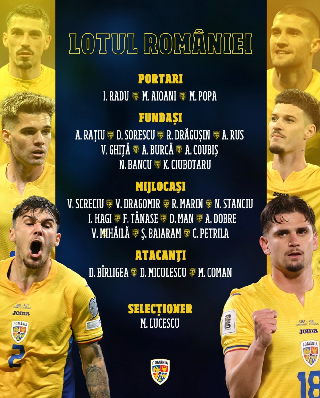 大连英博中超联赛 斯坦丘入选新一期罗马尼亚国家队大名单，球员将随国家队参加世预赛