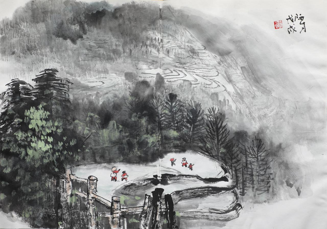 什么是山水画的虚实？

在画面上，景物是实，空白是虚；近景是实，远景是虚；露出来