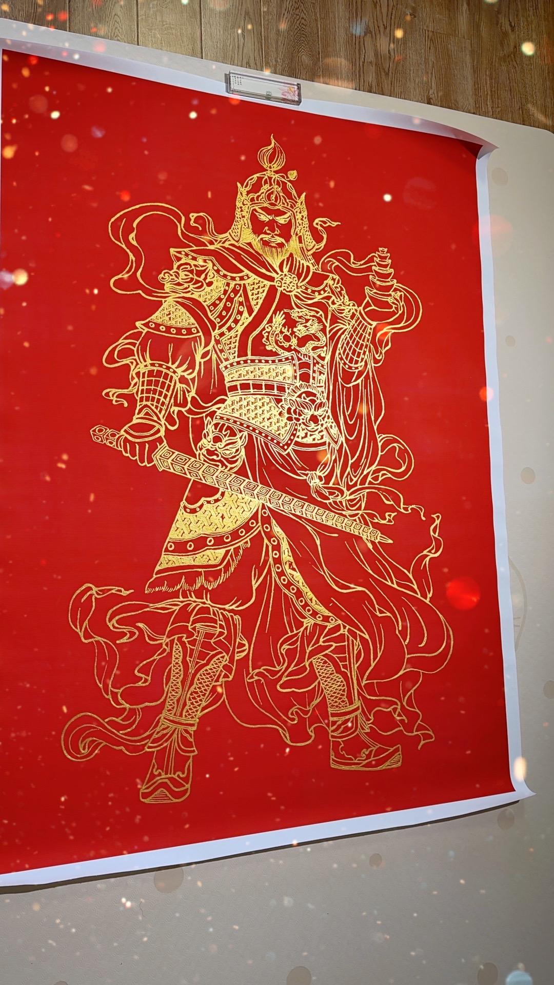 赵公明  描金 手绘 传统文化