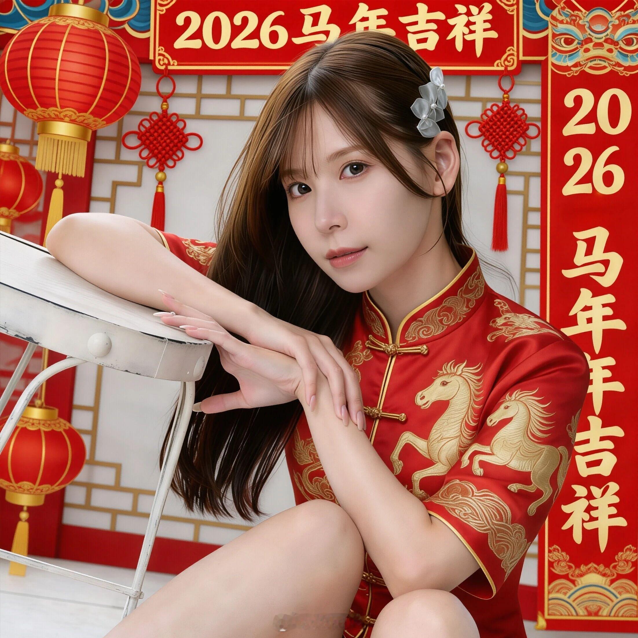 马年接福发博接整年福气，一马当先迎好运！热图阁公众号女艺人 