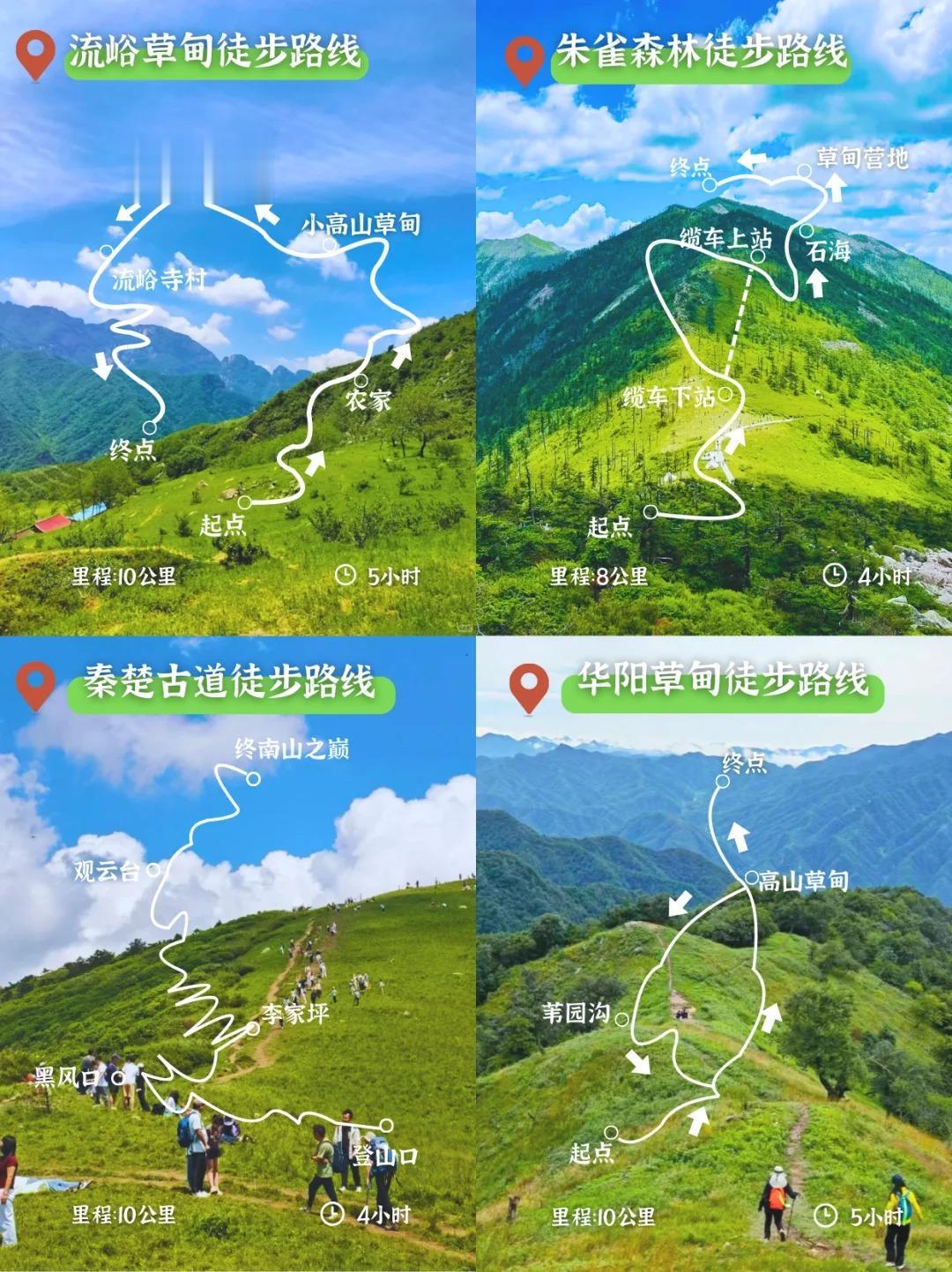 西安4条绝美草甸徒步路线！超适合新手🌱。👏西安的宝子们，周末不知道...