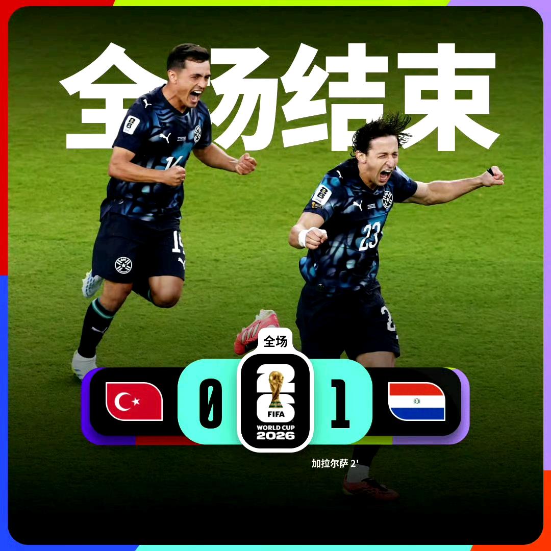 土耳其0-1不敌巴拉圭，土耳其成为第二支世界杯出局的球队，本届世界杯首支出局的欧