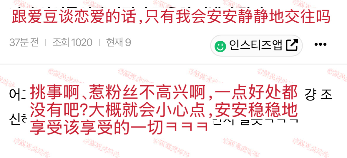 【instiz】“跟爱豆谈恋爱的话，只有我会安安静静地交往吗？” ​​​