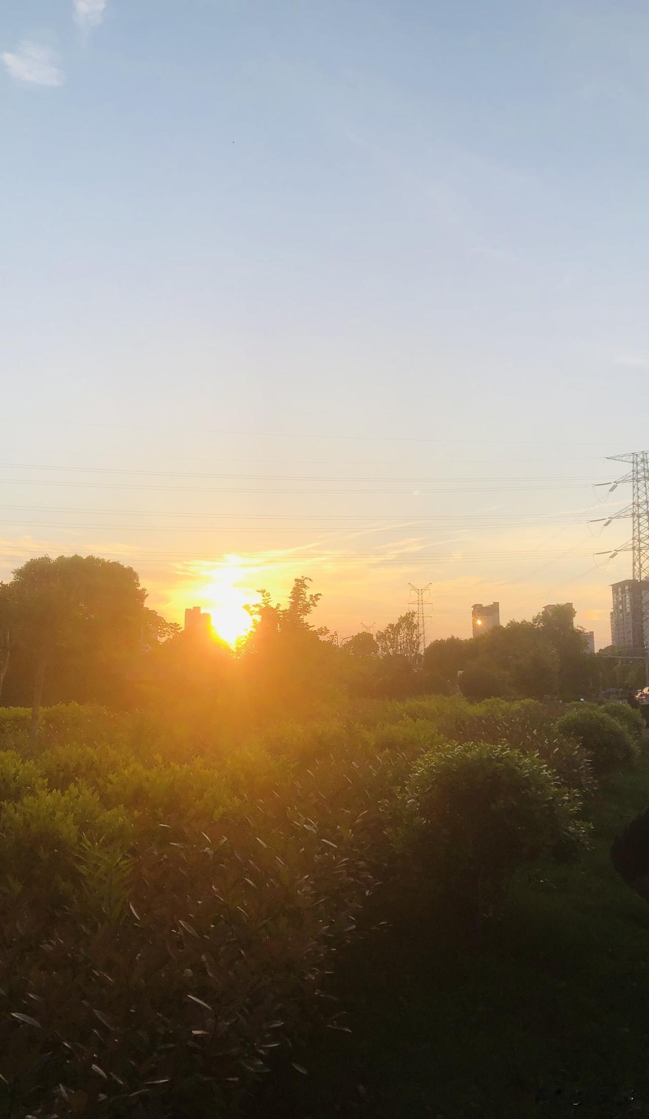发张你手机里最美的夕阳照可以吗今天下班路上撞见的绝美夕阳，天空被染成橘子汽水色，