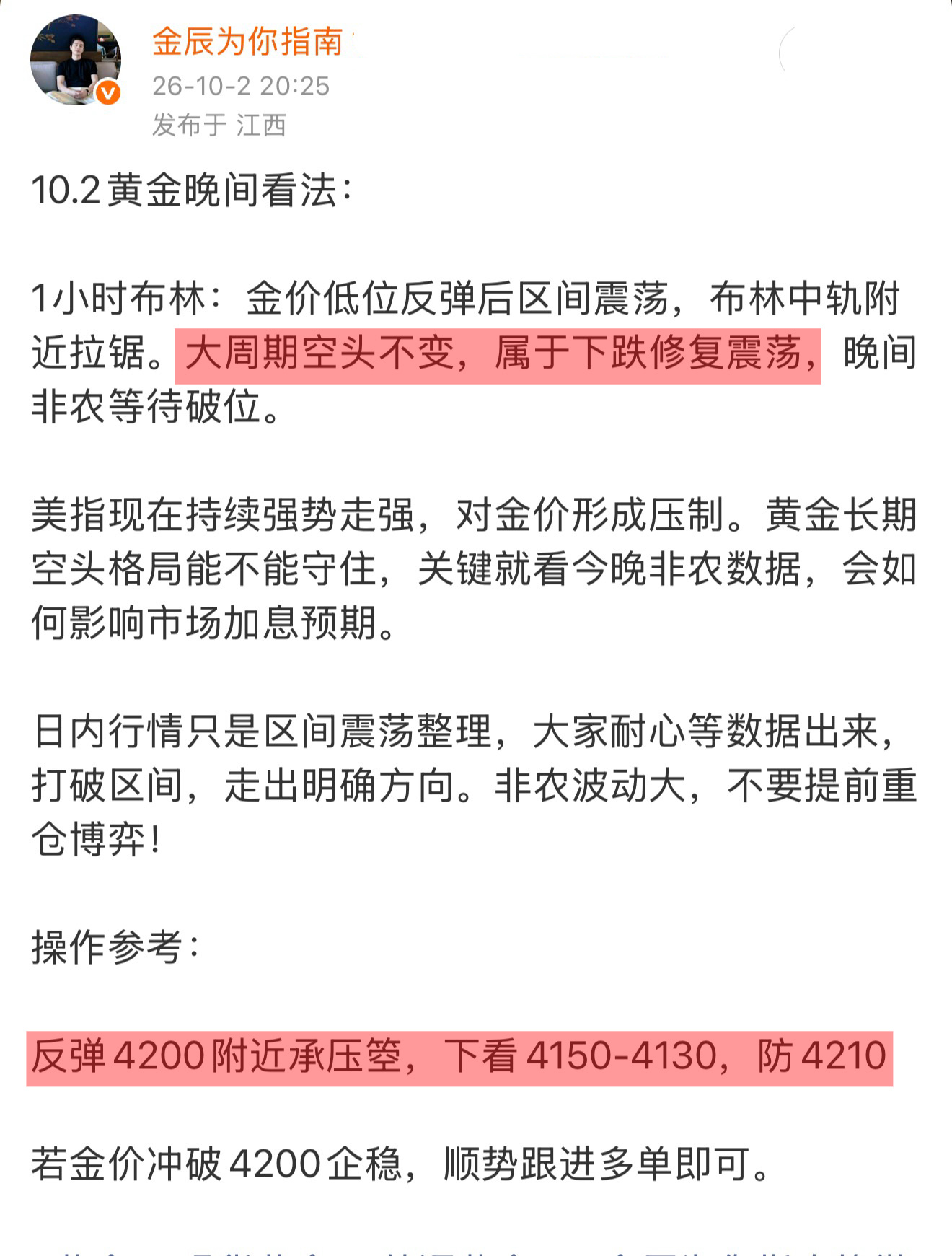 该来的总会来，这就是实力的底气。他人都在看哆，而我坚定看箜，4130已兑现。黄金