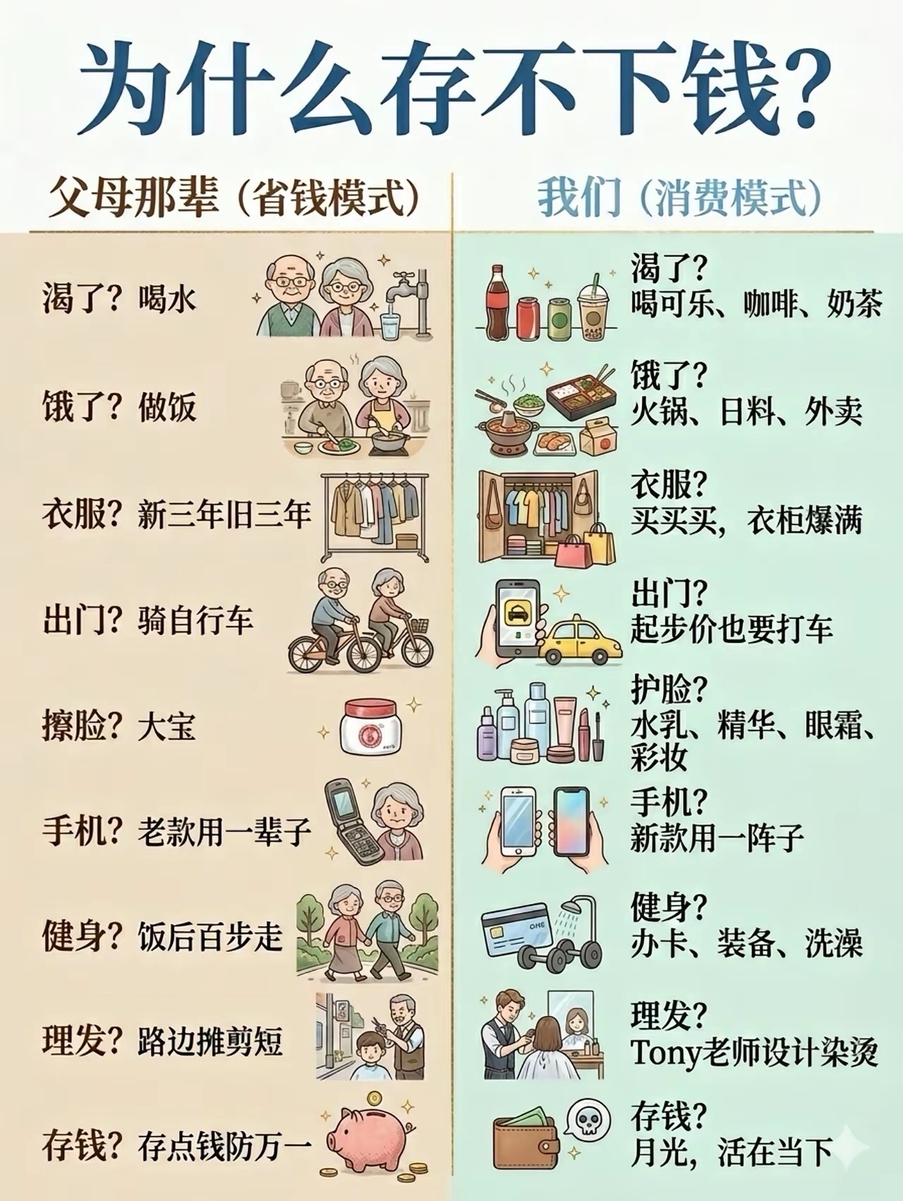 年轻人攒不下钱的原因找到了 