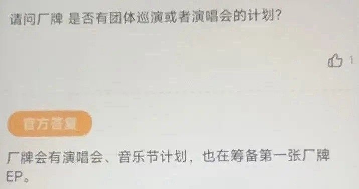 厂牌原来是第二个团，后续会有演唱会，音乐节计划，还有第一张厂牌EP TFING 