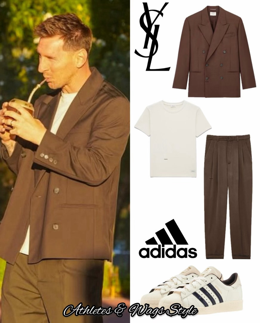 好看的复古双排扣西装外套来自圣罗兰⚫️⚪️梅西的黑白配简洁大方有型格梅西阿根廷队