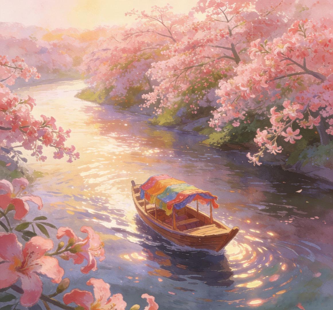 梦见与熟人在坐船，他们在船舱里絮絮叨叨说话，听不清说什么。我在船尾拍到了非常惊艳