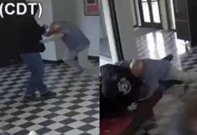 美国高中突发枪击险情 校长飞身制伏枪手中弹受伤画面曝光海外新鲜事 美国校园再现惊