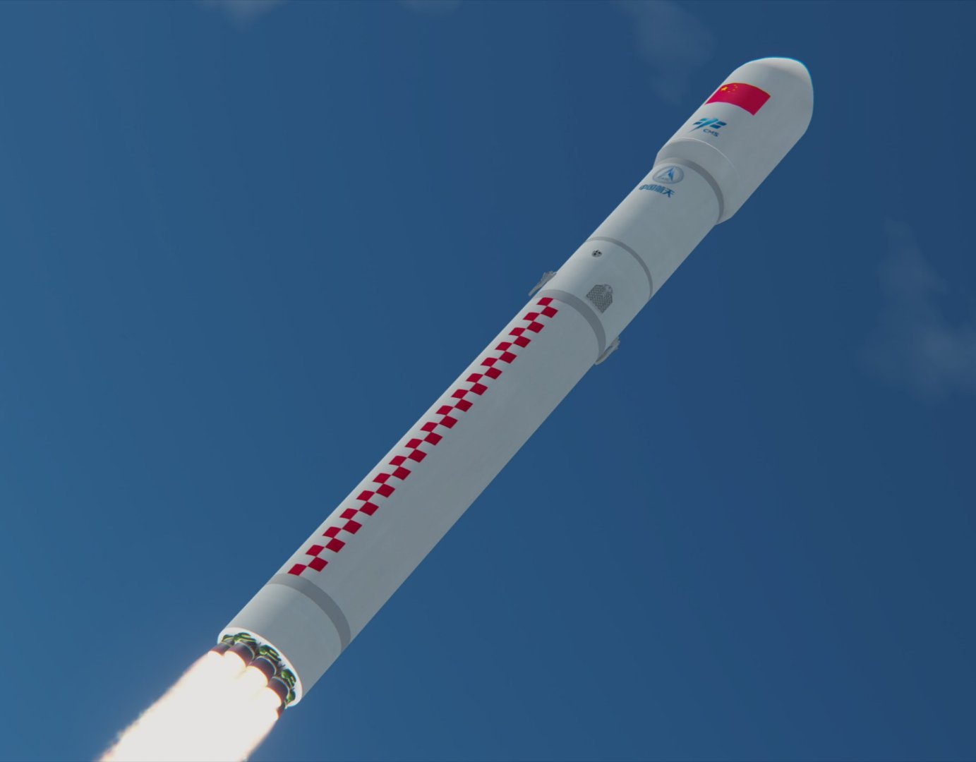 长征十号甲火箭渲染图！图源:Orbital_Perigee ​​​
