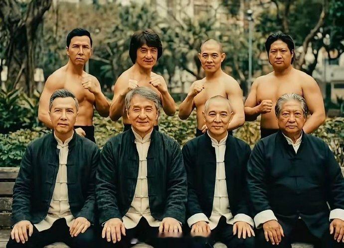 我们也长大了，你们也老了！曾经的四大功夫巨星，甄子丹、成龙、李连杰、洪金宝 