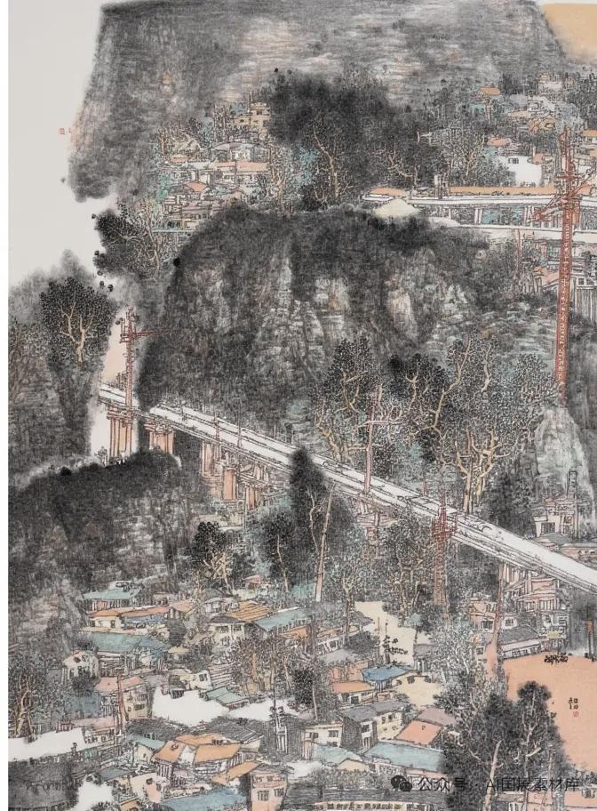 不止是山水！这组国展国画，把中国速度写进了笔墨间